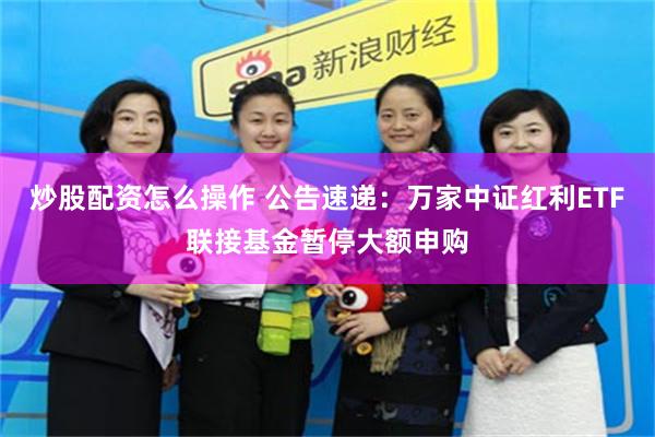 炒股配资怎么操作 公告速递：万家中证红利ETF联接基金暂停大额申购